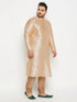 Men's Plus Size Gold Zari Weaved Kurta Pyjama Set