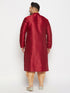 Men's Plus Size Maroon Zari Weaved Kurta Dhoti Set