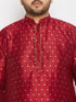 Men's Plus Size Maroon Zari Weaved Kurta Dhoti Set