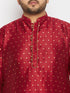 Men's Plus Size Maroon Zari Weaved Kurta Dhoti Set
