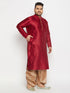 Men's Plus Size Maroon Zari Weaved Kurta Dhoti Set