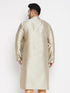 Men's Plus Size Beige Woven Kurta