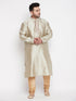 Men's Plus Size Beige Woven Kurta