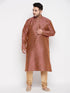 Men's Plus Size Maroon Woven Kurta