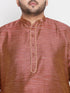 Men's Plus Size Maroon Woven Kurta And Maroon Pyjama Set