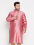 Men's Plus Size Pink Woven Kurta