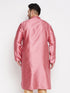 Men's Plus Size Pink Woven Kurta