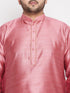 Men's Plus Size Pink Woven Kurta