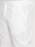 Men's Plus Size White Chikankari Embroidered Kurta And White Cotton Pant Style Pyjama Set