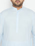Men's Plus Size Aqua Blue Cotton Blend Pathani Set