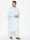Men's Plus Size Aqua Blue Cotton Blend Pathani Set