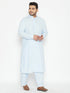 Men's Plus Size Aqua Blue Cotton Blend Pathani Set