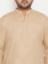 Men's Plus Size Light Brown Cotton Blend Pathani Set