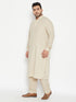 Men's Plus Size Green Cotton Blend Pathani Set