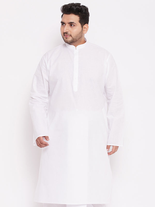 Men's Plus Size White Cotton Kurta