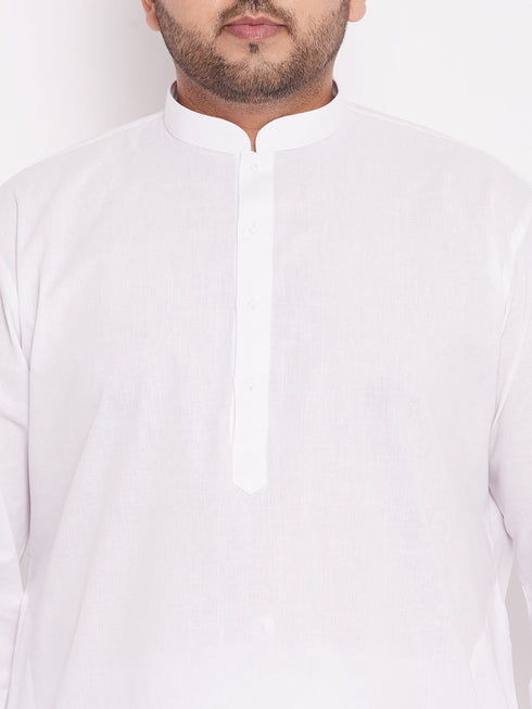 Men's Plus Size White Cotton Kurta