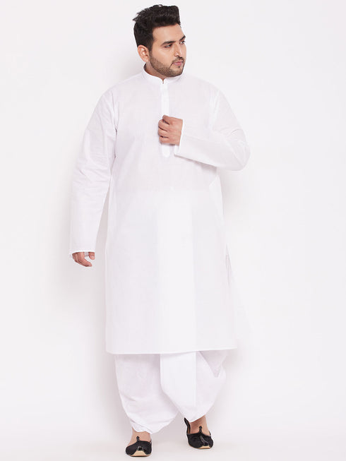 Men's Plus Size White Cotton Kurta