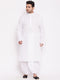 Men's Plus Size White Cotton Kurta And Dhoti Set
