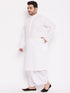 Men's Plus Size White Cotton Kurta And Dhoti Set