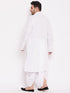 Men's Plus Size White Cotton Kurta And Dhoti Set