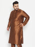 Men's Plus Size Coffee Brown Silk Blend Kurta