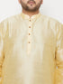 Men's Plus Size Gold Silk Blend Kurta And Gold Dhoti Set