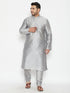 Men's Plus Size Grey Silk Blend Kurta