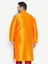 Men's Plus Size Orange Silk Blend Kurta