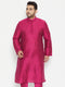 Men's Plus Size Fushia Pink Viscose Blend Kurta