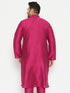 Men's Plus Size Fushia Pink Viscose Blend Kurta