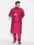 Men's Plus Size Fushia Pink Viscose Blend Kurta