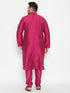 Men's Plus Size Fushia Pink Viscose Blend Kurta Pyjama Set