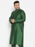 Men's Plus Size Green Viscose Blend Kurta