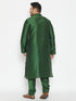 Men's Plus Size Green Viscose Blend Kurta And Pyjama Set
