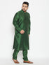 Men's Plus Size Green Viscose Blend Kurta And Pyjama Set