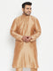 Men's Plus Size Rose Gold Viscose Blend Kurta