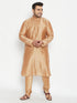 Men's Plus Size Rose Gold Viscose Blend Kurta Pyjama Set