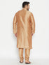 Men's Plus Size Rose Gold Viscose Blend Kurta Pyjama Set