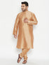 Men's Plus Size Rose Gold Viscose Blend Kurta Pyjama Set