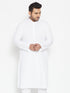 Men's Plus Size White Cotton Blend Kurta