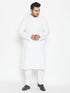 Men's Plus Size White Cotton Blend Kurta Pyjama Set
