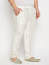 Men's Plus Size Cream Silk Blend Pant Style Pyjama