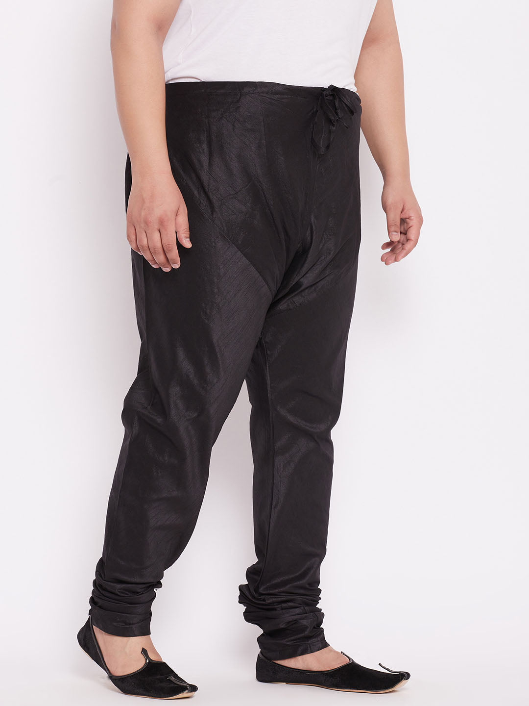 Men's Plus Size Black Silk Blend Pyjama