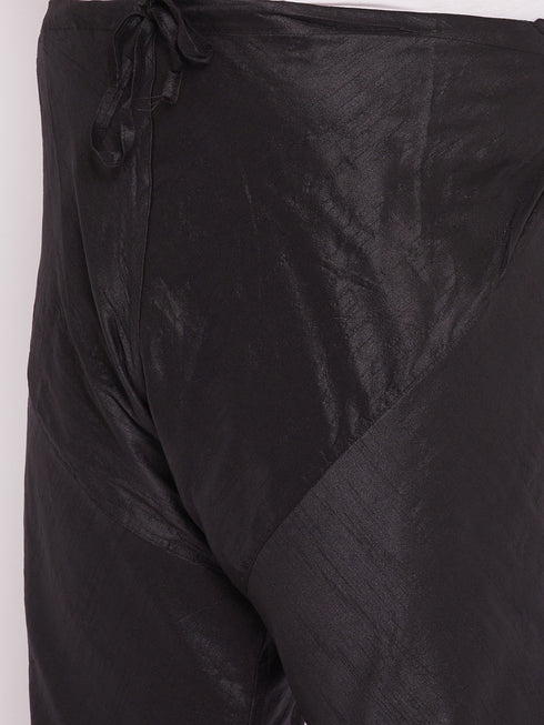 Men's Plus Size Black Silk Blend Pyjama