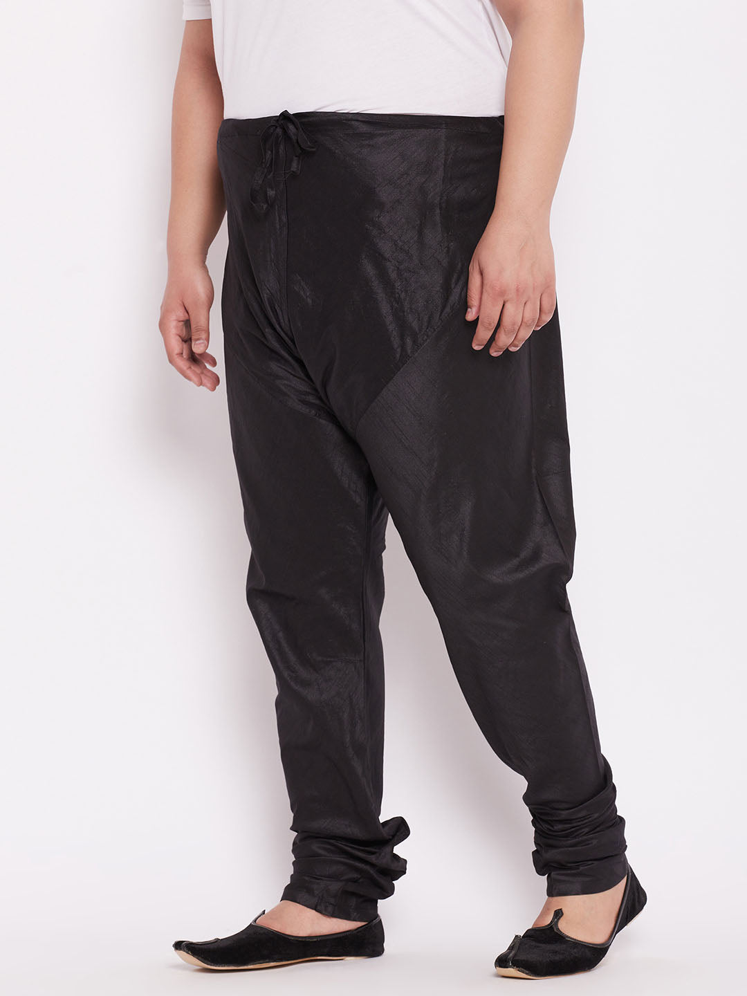 Men's Plus Size Black Silk Blend Pyjama
