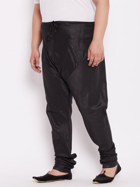 Men's Plus Size Black Silk Blend Pyjama