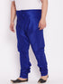 VASTRAMAY Men's Plus Size Blue Cotton Silk Blend Churidar