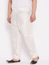 Men's Plus Size Cream Solid Relax Fit Churidar