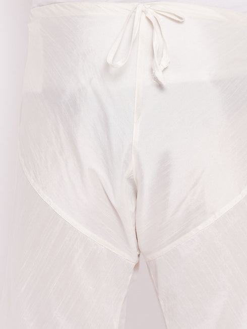 Men's Plus Size Cream Solid Relax Fit Churidar