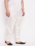 Men's Plus Size Cream Solid Relax Fit Churidar